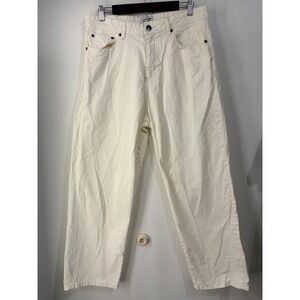Jack & Jones Men's 32x30 Wide Leg Pants Cream Ecru 100% Cotton